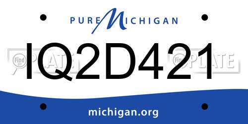 IQ2D421 Michigan License Plate