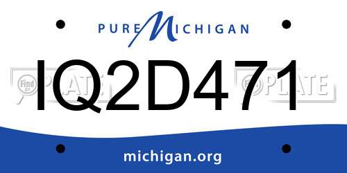 IQ2D471 Michigan License Plate