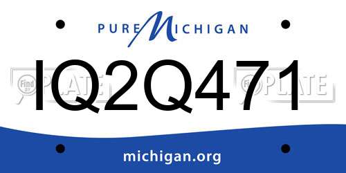 IQ2Q471 Michigan License Plate