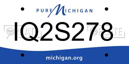 IQ2S278 Michigan License Plate