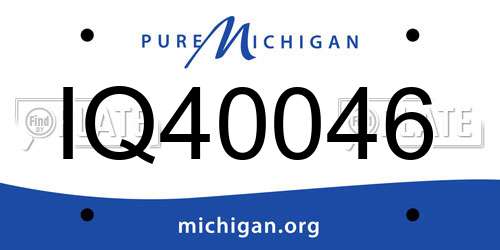 IQ40046 Michigan License Plate