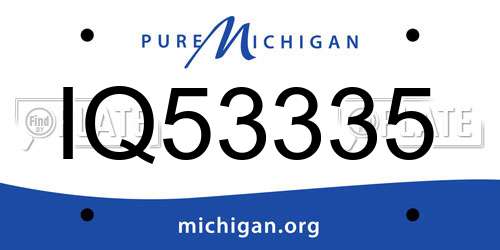 IQ53335 Michigan License Plate
