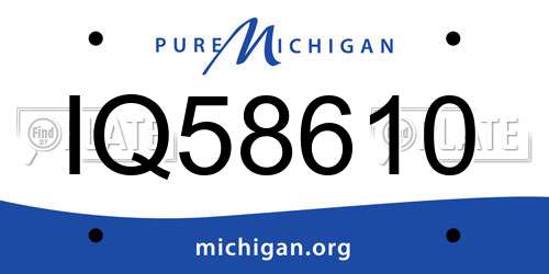 IQ58610 Michigan License Plate