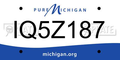 IQ5Z187 Michigan License Plate