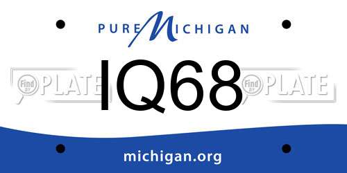 IQ68 Michigan License Plate