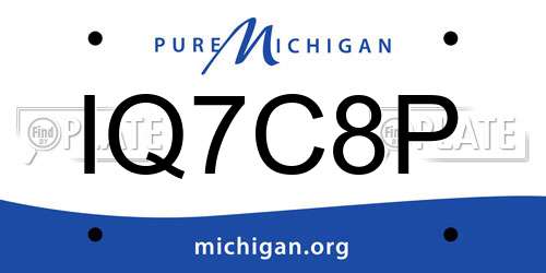 IQ7C8P Michigan License Plate