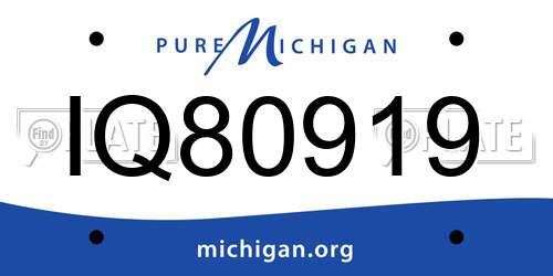 IQ80919 Michigan License Plate