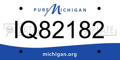 IQ82182 Michigan License Plate