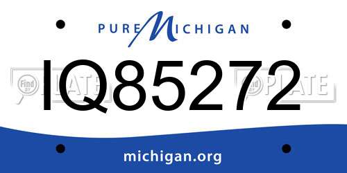 IQ85272 Michigan License Plate