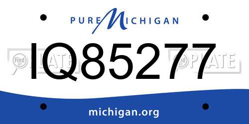 IQ85277 Michigan License Plate