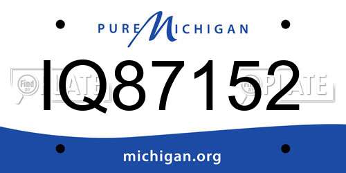 IQ87152 Michigan License Plate