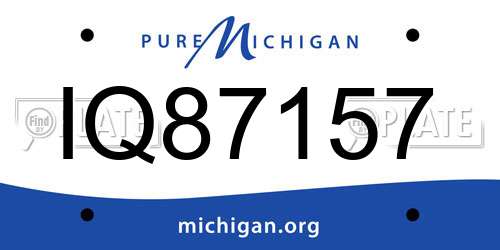 IQ87157 Michigan License Plate