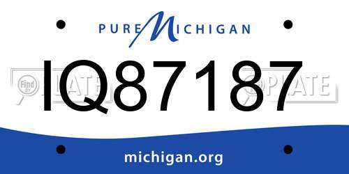 IQ87187 Michigan License Plate