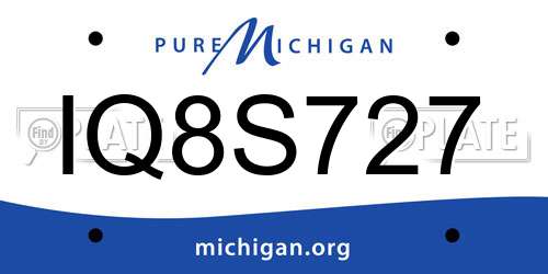 IQ8S727 Michigan License Plate