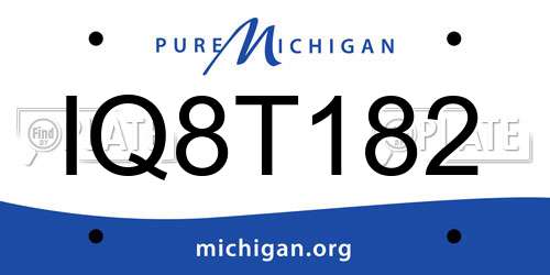 IQ8T182 Michigan License Plate