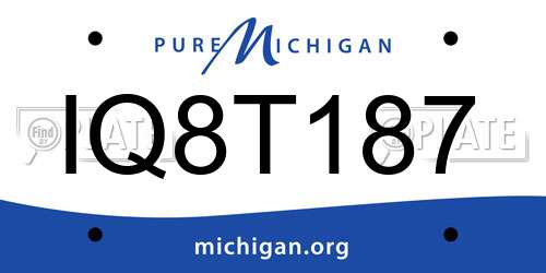 IQ8T187 Michigan License Plate