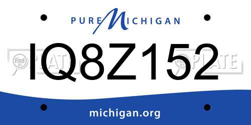 IQ8Z152 Michigan License Plate