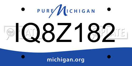 IQ8Z182 Michigan License Plate