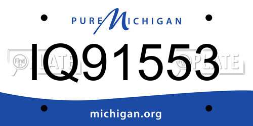 IQ91553 Michigan License Plate