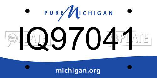 IQ97041 Michigan License Plate
