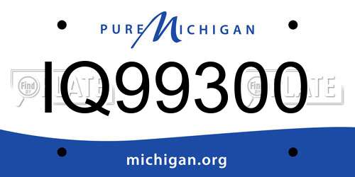 IQ99300 Michigan License Plate