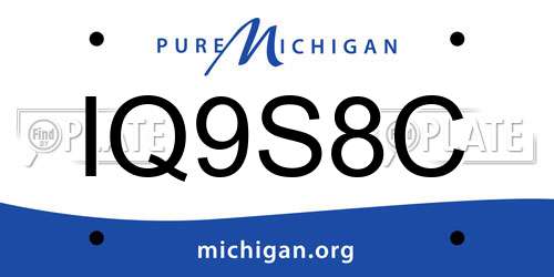 IQ9S8C Michigan License Plate