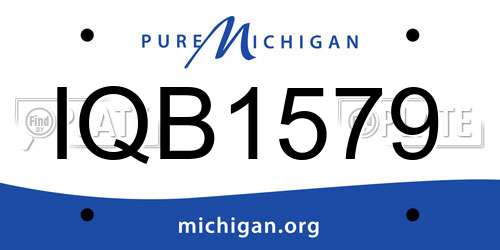 IQB1579 Michigan License Plate
