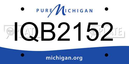 IQB2152 Michigan License Plate