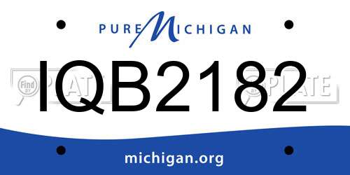 IQB2182 Michigan License Plate