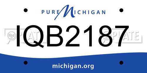 IQB2187 Michigan License Plate