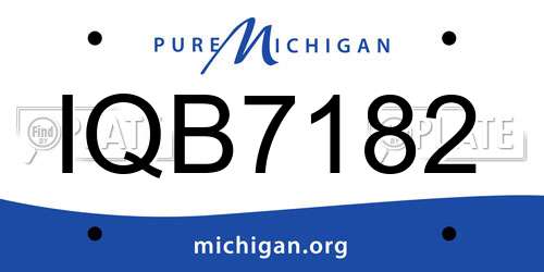 IQB7182 Michigan License Plate