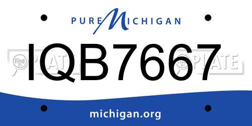 IQB7667 Michigan License Plate