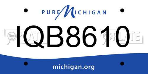 IQB8610 Michigan License Plate