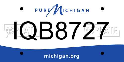 IQB8727 Michigan License Plate