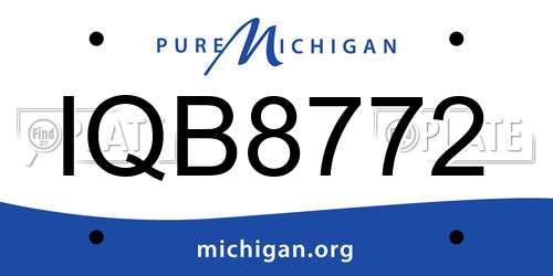 IQB8772 Michigan License Plate