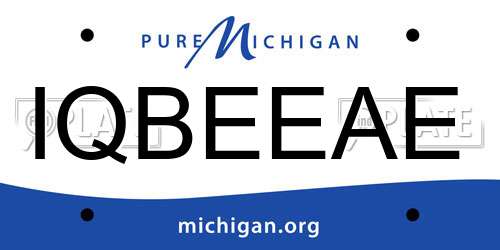 IQBEEAE Michigan License Plate