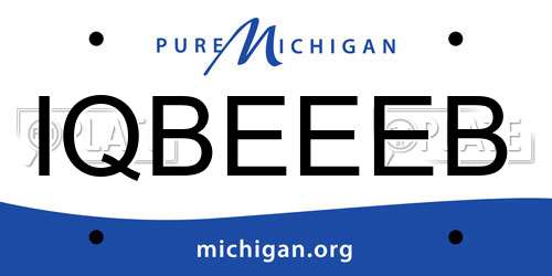 IQBEEEB Michigan License Plate