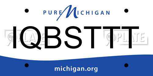 IQBSTTT Michigan License Plate