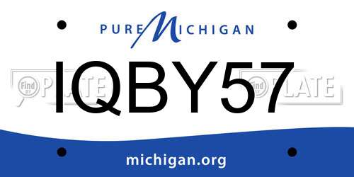 IQBY57 Michigan License Plate