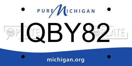 IQBY82 Michigan License Plate