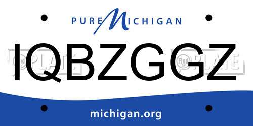 IQBZGGZ Michigan License Plate