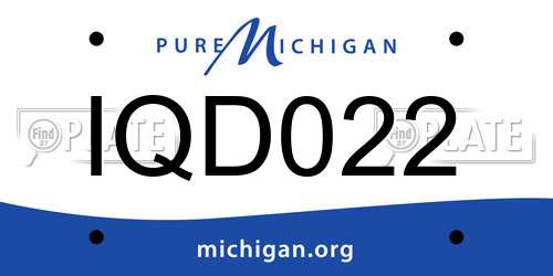 IQD022 Michigan License Plate