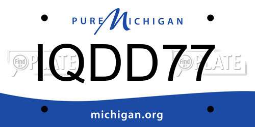 IQDD77 Michigan License Plate