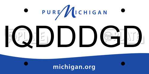 IQDDDGD Michigan License Plate