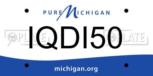 IQDI50 Michigan License Plate