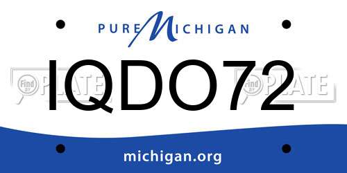 IQDO72 Michigan License Plate