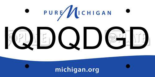 IQDQDGD Michigan License Plate