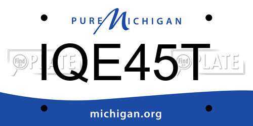 IQE45T Michigan License Plate