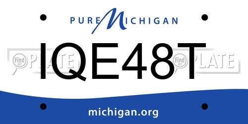 IQE48T Michigan License Plate