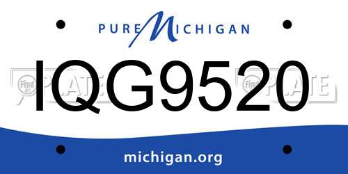 IQG9520 Michigan License Plate